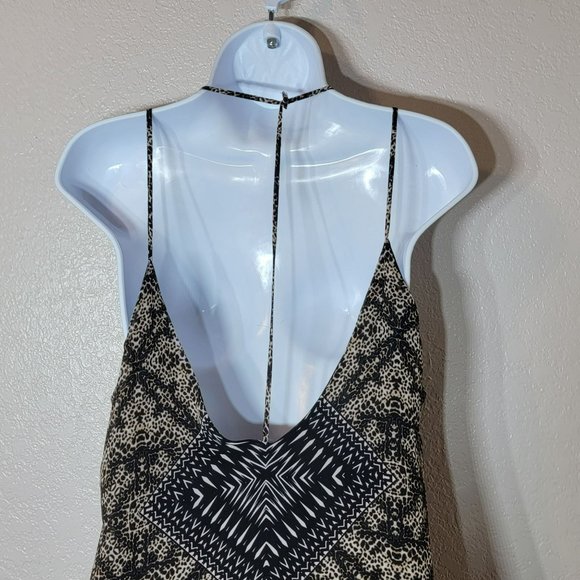 ASTR Women's Large Long Leopard Print with Geometric Pattern Dress Size L NWT - Picture 3 of 9